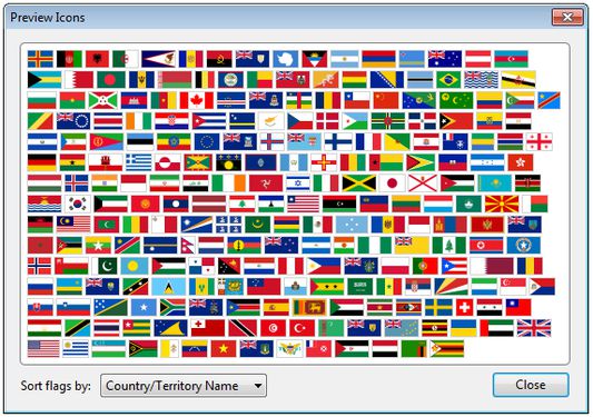 Flagfox extension showing country flag of website server